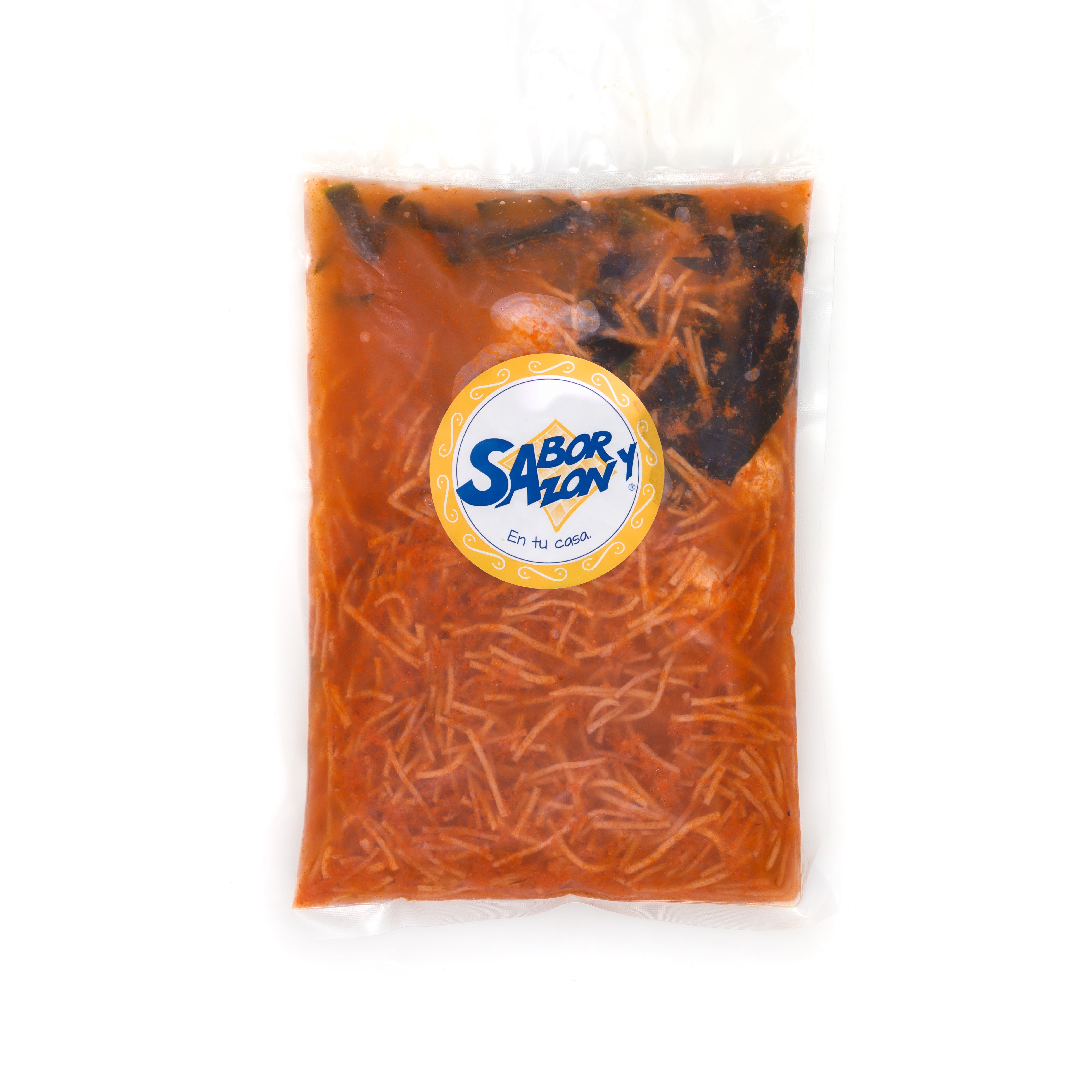 Sopa de Fideo con Bolitas Carne y un toque de Pasilla - Para dos personas